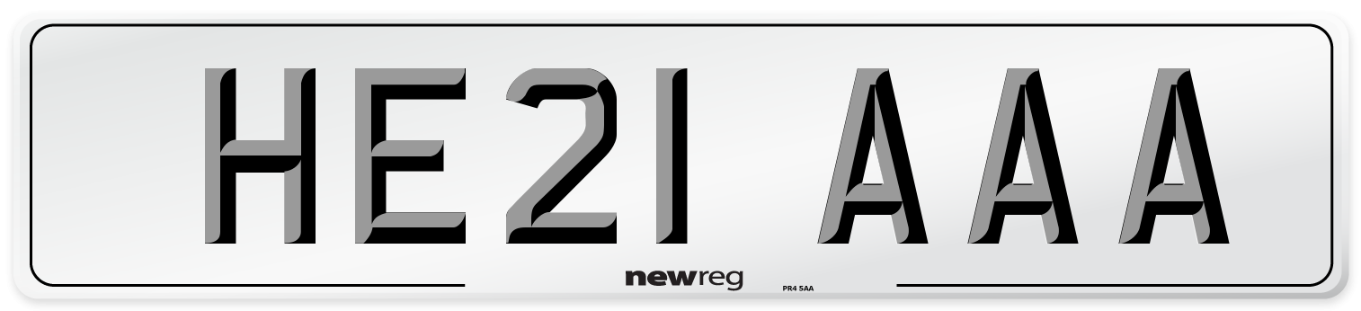 HE21 AAA Number Plate from New Reg